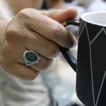 انگشتر زمرد الماس تراش نقره مردانه طرح سامان - Image 5