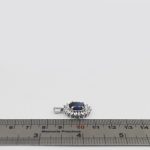 گردنبند یاقوت کبود الماس تراش نقره زنانه طرح نیلوفر - Image 2