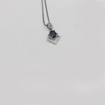 گردنبند یاقوت کبود الماس تراش نقره زنانه طرح شیدا - Image 3