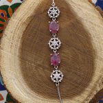 دستبند یاقوت سرخ الماس تراش نقره زنانه طرح هلن - Image 2