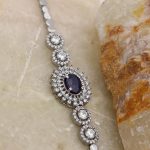 دستبند یاقوت کبود الماس تراش نقره زنانه طرح ریحانه - Image 3