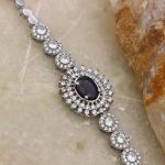 دستبند یاقوت کبود الماس تراش نقره زنانه طرح شبنم - Image 3