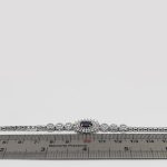 دستبند یاقوت کبود الماس تراش نقره زنانه طرح شبنم - Image 2