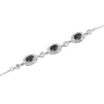 دستبند یاقوت کبود الماس تراش نقره زنانه طرح سوگل