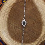 دستبند یاقوت کبود الماس تراش نقره زنانه طرح ژاله - Image 2