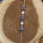 دستبند یاقوت کبود الماس تراش نقره زنانه طرح دلبر - Image 2