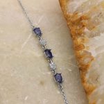 دستبند یاقوت کبود الماس تراش نقره زنانه طرح دلبر - Image 3