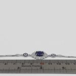 دستبند یاقوت کبود الماس تراش نقره زنانه طرح ساناز - Image 3