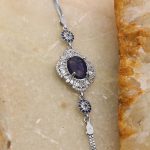 دستبند یاقوت کبود الماس تراش نقره زنانه طرح ساناز - Image 4