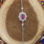 دستبند یاقوت سرخ الماس تراش نقره زنانه طرح سوگل - Image 3