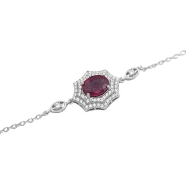 7-4-087 (red-ruby-sogol-bracelet) (3) دستبند یاقوت سرخ زنانه نقره
