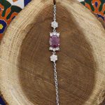 دستبند یاقوت سرخ الماس تراش نقره زنانه طرح نوا - Image 3