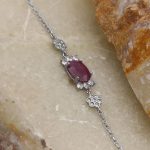 دستبند یاقوت سرخ الماس تراش نقره زنانه طرح نوا - Image 4