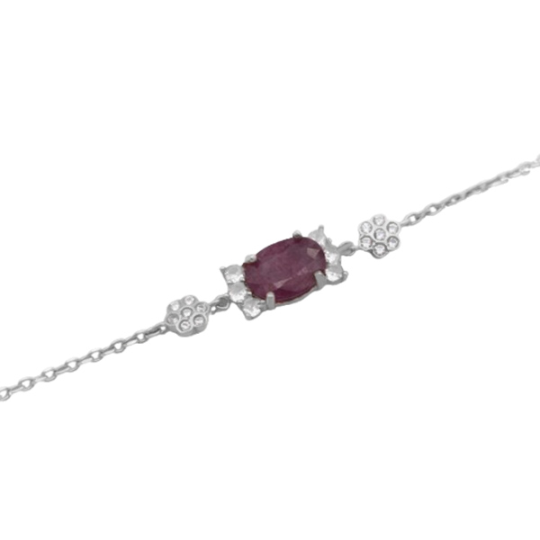 7-4-088 (red-ruby-noa-bracelet) (4) دستبند یاقوت سرخ زنانه نقره