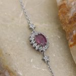 دستبند یاقوت سرخ الماس تراش نقره زنانه طرح شیدا - Image 4