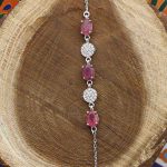 دستبند یاقوت سرخ الماس تراش نقره زنانه طرح بهاره - Image 4