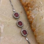 دستبند یاقوت سرخ الماس تراش نقره زنانه طرح نسترن - Image 4