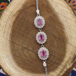 دستبند یاقوت سرخ الماس تراش نقره زنانه طرح رها - Image 2