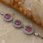 دستبند یاقوت سرخ الماس تراش نقره زنانه طرح رها - Image 3