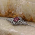 دستبند یاقوت سرخ الماس تراش نقره زنانه طرح زرین - Image 2