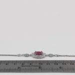 دستبند یاقوت سرخ الماس تراش نقره زنانه طرح الیا - Image 2