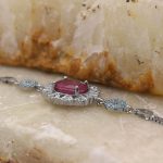 دستبند یاقوت سرخ الماس تراش نقره زنانه طرح الیا - Image 4