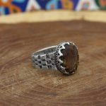 انگشتر الکساندریت الماس تراش نقره مردانه طرح محمد - Image 5