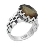 انگشتر الکساندریت الماس تراش نقره مردانه طرح محمد