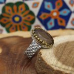 انگشتر الکساندریت الماس تراش نقره مردانه طرح ایمان - Image 2