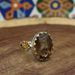 انگشتر الکساندریت الماس تراش نقره مردانه طرح حسام - Image 5