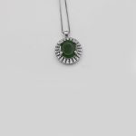 گردنبند یشم نقره زنانه طرح مهتاب - Image 2