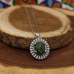 گردنبند یشم نقره زنانه طرح مهتاب - Image 3