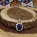 گردنبند لاجورد نقره زنانه طرح مهرآسا - Image 2