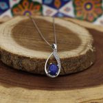 گردنبند لاجورد نقره زنانه طرح رزین - Image 2