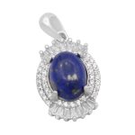 گردنبند لاجورد نقره زنانه طرح دل آرا