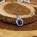 گردنبند لاجورد نقره زنانه طرح دل آرا - Image 4