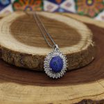 گردنبند لاجورد نقره زنانه طرح یگانه - Image 2