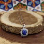 گردنبند لاجورد نقره زنانه طرح نیلو - Image 2