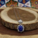 گردنبند لاجورد نقره زنانه طرح فرناز - Image 4