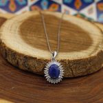 گردنبند لاجورد نقره زنانه طرح آیلا - Image 4