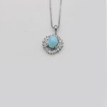 گردنبند فیروزه نیشابوری نقره زنانه طرح پرنیا - Image 3