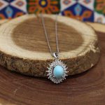 گردنبند فیروزه نیشابوری نقره زنانه طرح پرنیا - Image 4