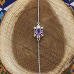 دستبند آمیتیست الماس تراش نقره زنانه طرح لیران - Image 3