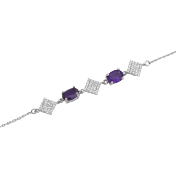 3-4-055 (amethyst-dlara-bracelet) (2) انواع دستبند آمیتیست دخترانه فانتزی