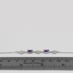 دستبند آمیتیست الماس تراش نقره زنانه طرح دلارا - Image 3