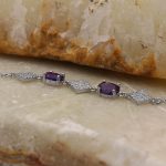 دستبند آمیتیست الماس تراش نقره زنانه طرح دلارا - Image 4