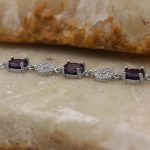 دستبند آمیتیست الماس تراش نقره زنانه طرح آترین - Image 4