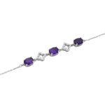 دستبند آمیتیست الماس تراش نقره زنانه طرح کیانا