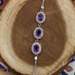 دستبند آمیتیست الماس تراش نقره زنانه طرح تارا - Image 2