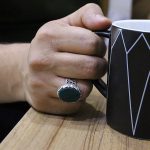 انگشتر عقیق سبز نقره مردانه طرح یا امام حسن مجتبی (ع) - Image 2